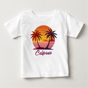 Sonnenuntergang mit Palmen Vektor Baby T-shirt