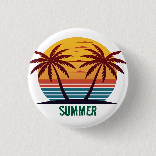 Sonnenuntergang mit Palmen Vektor Button (Vorderseite)