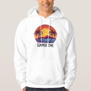 Sonnenuntergang mit Palmen Vektor Hoodie