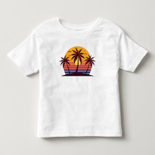 Sonnenuntergang mit Palmen Vektor Kleinkind T-shirt