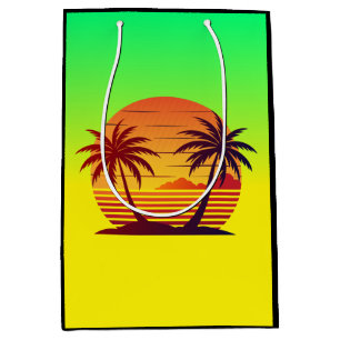 Sonnenuntergang mit Palmen Vektor Mittlere Geschenktüte
