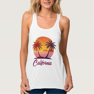 Sonnenuntergang mit Palmen Vektor Tank Top