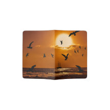 Sonnenuntergang mit Seevögeln