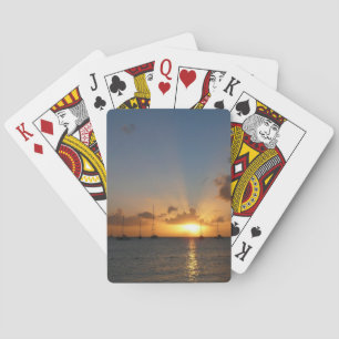 Sonnenuntergang mit Segelbooten Tropical Landscape Spielkarten