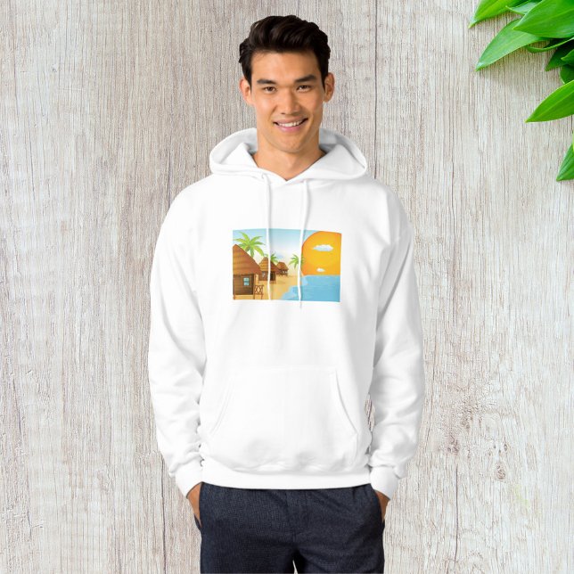 Sonnenuntergang mit Strohhütten Hoodie (Von Creator hochgeladen)