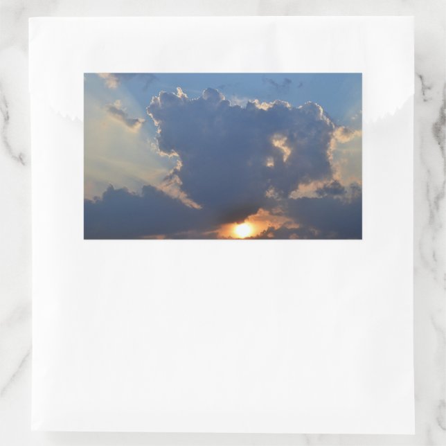 Sonnenuntergang mit Teacup Cloud Formation von STa Rechteckiger Aufkleber (Tasche)