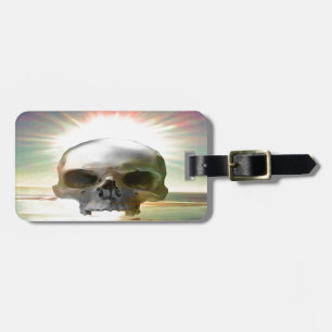 Sonnenuntergang mit Totenkopf Gepäckanhänger