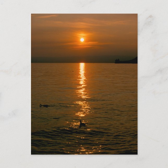 Sonnenuntergang Montreux Postkarte (Vorderseite)