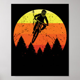 Sonnenuntergang Mountainbike Downhill Gelände Radf Poster