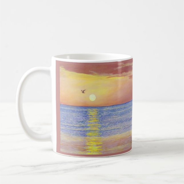 "SONNENUNTERGANG MÖWE NAPLES FLORIDA" KAFFEETASSE (Links)