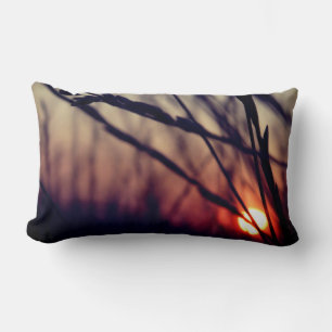 Sonnenuntergang Naturgras Lumbalkissen 33 cm x 53  Lendenkissen
