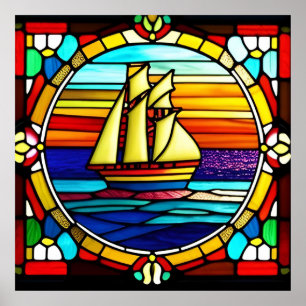 ⛵ Sonnenuntergang Nautical Dekor Für Küstenraum St Poster