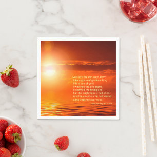 Sonnenuntergang Orange Goldener Himmel Meer aus Go Serviette