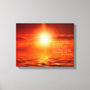 Sonnenuntergang Orange Goldener Himmel & Meer Gold Leinwanddruck