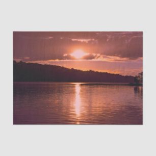 Sonnenuntergang Orange Szenerie Küstenstrand Dekor Seidenpapier