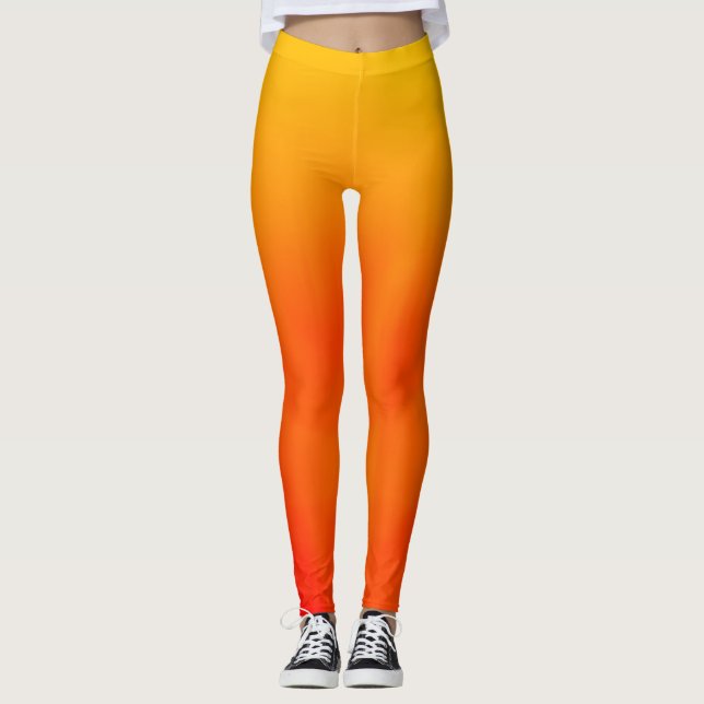 Sonnenuntergang-orange und gelbe leggings (Vorderseite)