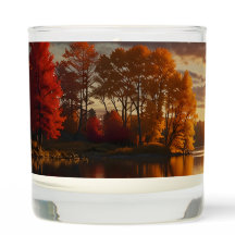 Sonnenuntergang Orangenbraun im Wald