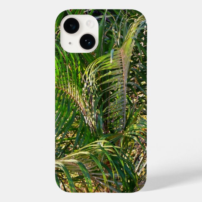 Sonnenuntergang Palm Fronds Tropical Case-Mate iPhone 14 Hülle (Rückseite)