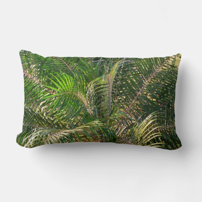 Sonnenuntergang Palm Fronds Tropical Lendenkissen (Vorderseite)