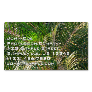 Sonnenuntergang Palm Fronds Tropical Magnetische Visitenkarte