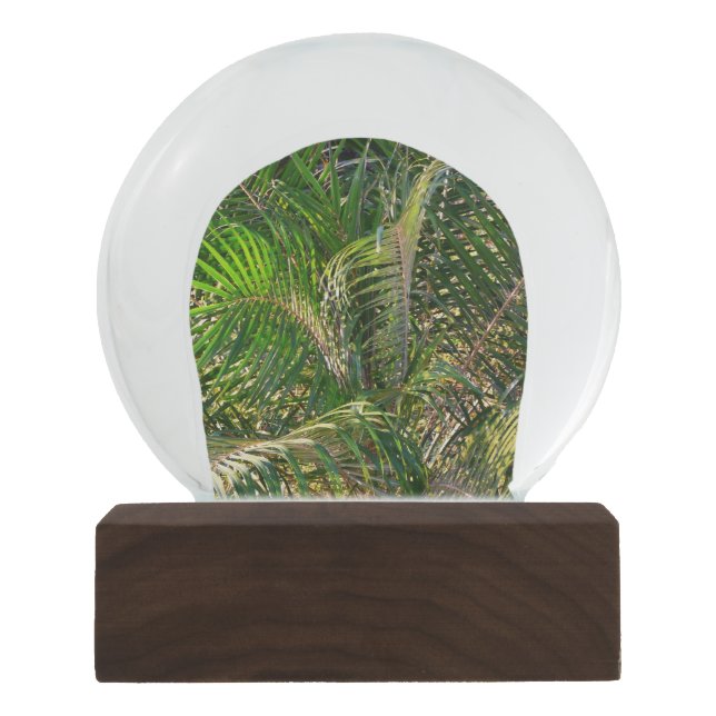 Sonnenuntergang Palm Fronds Tropical Schneekugel (Vorderseite)