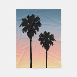 Sonnenuntergang-Palme-Fleece-Decke Fleecedecke