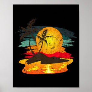 Sonnenuntergang Palmen Insel Sommer Stimmung Exoti Poster