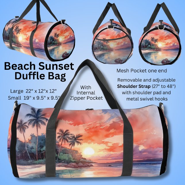 Sonnenuntergang Palmen Malerei Duffle Bag (Von Creator hochgeladen)
