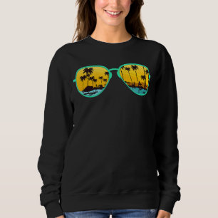 Sonnenuntergang Palmen Summer Vacay Beach Tropical Sweatshirt