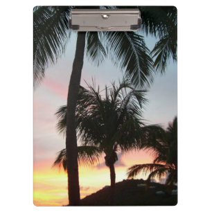 Sonnenuntergang Palmen tropische Landschaftsfotogr Klemmbrett