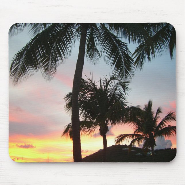 Sonnenuntergang Palmen tropische Landschaftsfotogr Mousepad (Vorne)