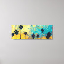 Sonnenuntergang Palmen übersät Canvas Art