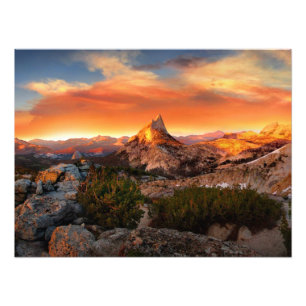 Sonnenuntergang Panorama von Tressider Peak - Yose Fotodruck