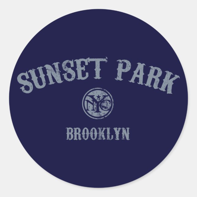 Sonnenuntergang-Park Runder Aufkleber (Vorderseite)