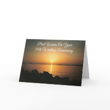 Sonnenuntergang Personalisiert 70. Hochzeitskarte