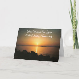 Sonnenuntergang Personalisiert 70. Hochzeitskarte Karte
