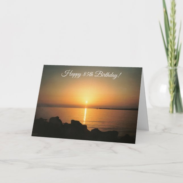 Sonnenuntergang Personalisiert 85. Geburtstag Karte (Vorderseite)