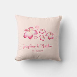 Sonnenuntergang Plumeria Pink Wassercolor Hochzeit Kissen