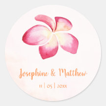 Sonnenuntergang Plumeria Pink Wasserfarbe Hochzeit