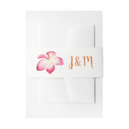 Sonnenuntergang Plumeria Wassercolor Hochzeit Einladungsbanderole
