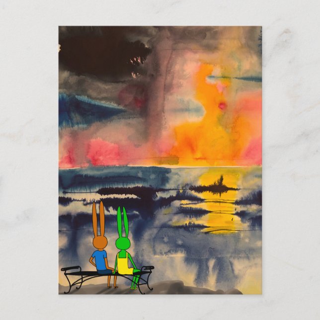 Sonnenuntergang Postkarte (Vorderseite)