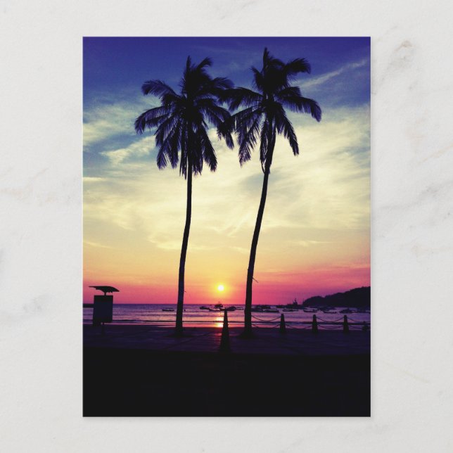 Sonnenuntergang Postkarte (Vorderseite)