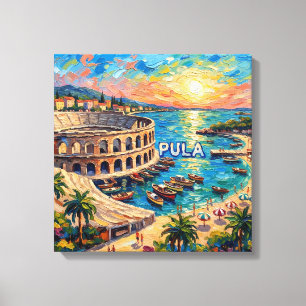 Sonnenuntergang Pula Arena Seaside Escape Leinwand