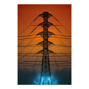 Sonnenuntergang-Pylon Poster