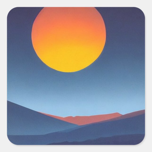 Sonnenuntergang Quadratischer Aufkleber (Vorderseite)