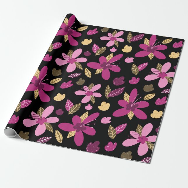 Sonnenuntergang Romantik Blume Wrapping Paper Geschenkpapier (Ungerollt)