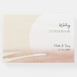 Sonnenuntergang Rosa Korallenrot Wasserfarbe Abstr Gästebuch