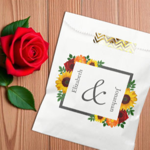 Sonnenuntergang Rose Blumenblume Hochzeit Geschenktütchen