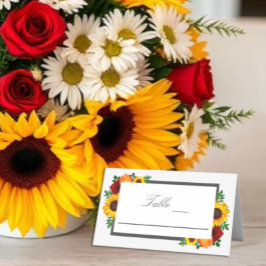 Sonnenuntergang Rose Blumenblume Hochzeit Platzkarte