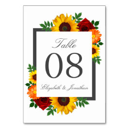 Sonnenuntergang Rose Blumenblume Hochzeit Tischnummer
